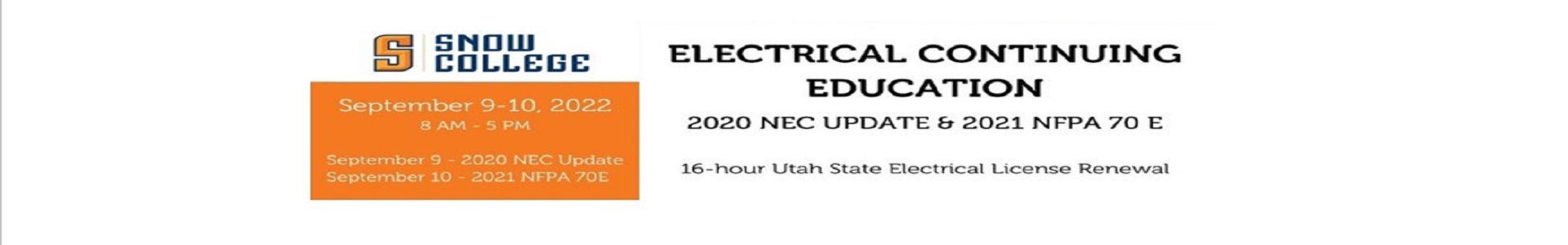 Snow College Continuing Education Sep. 9th-10th